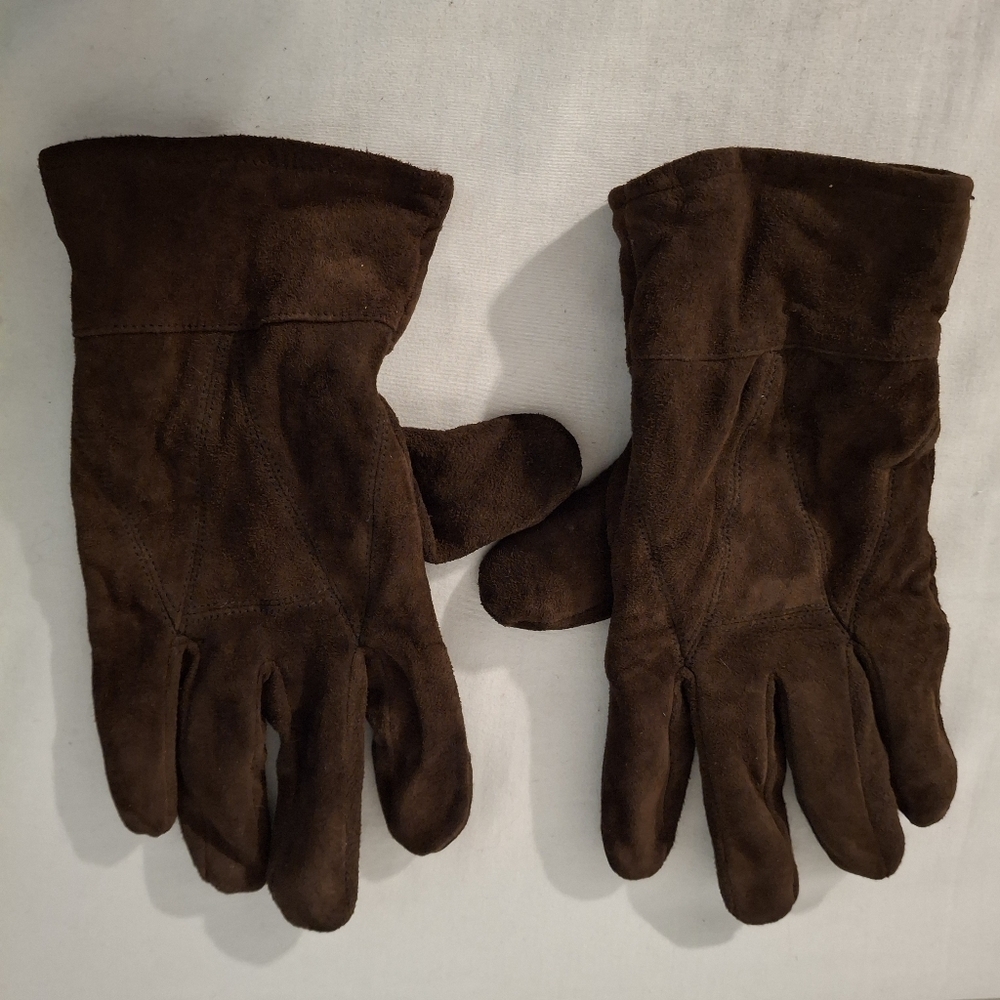 Thinsulate Women's Brown Suede Gloves Classic Design - Picture 4 of 6